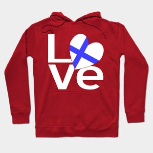 White Red Finnish LOVE Hoodie